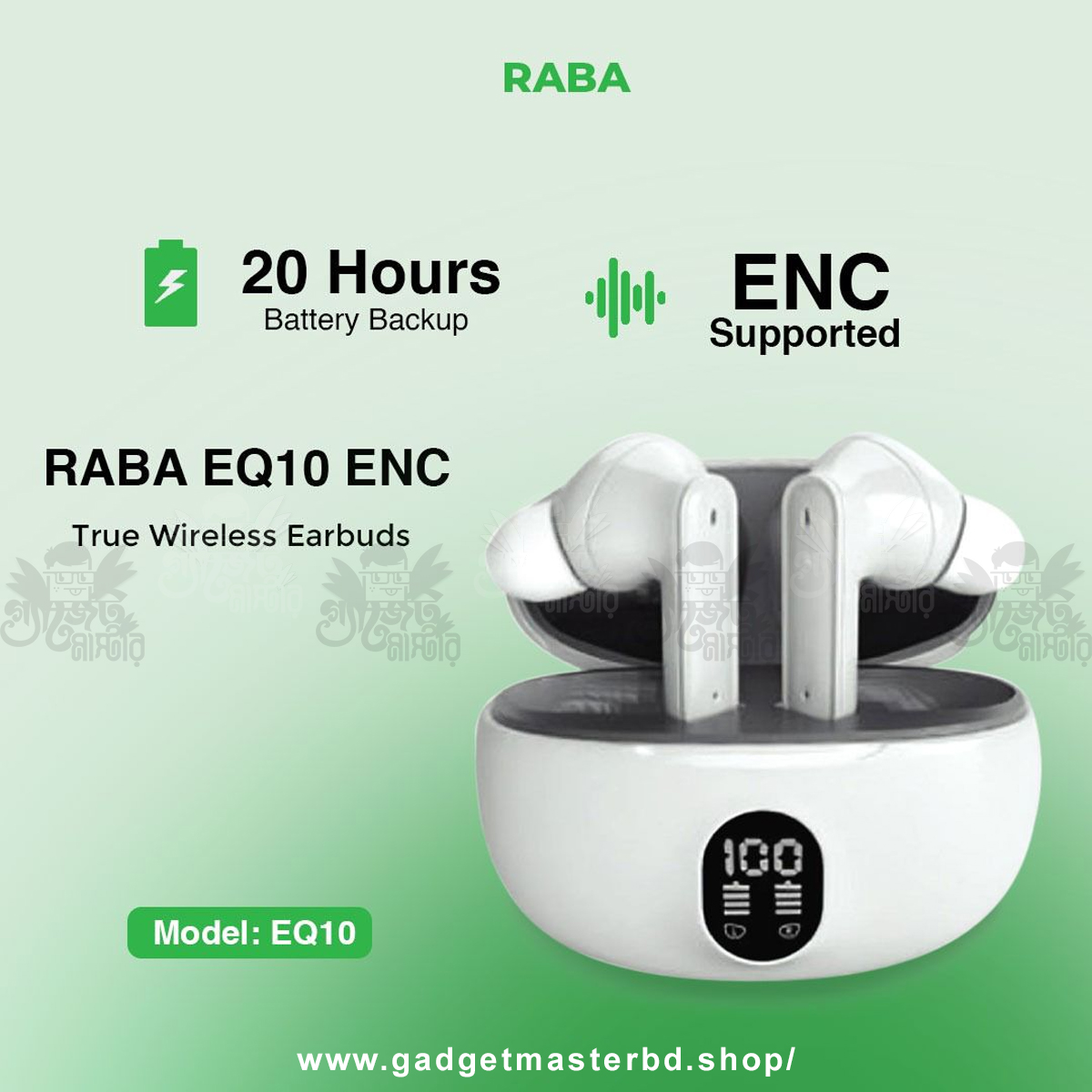 RABA EQ10 True Wireless ENC Earbuds