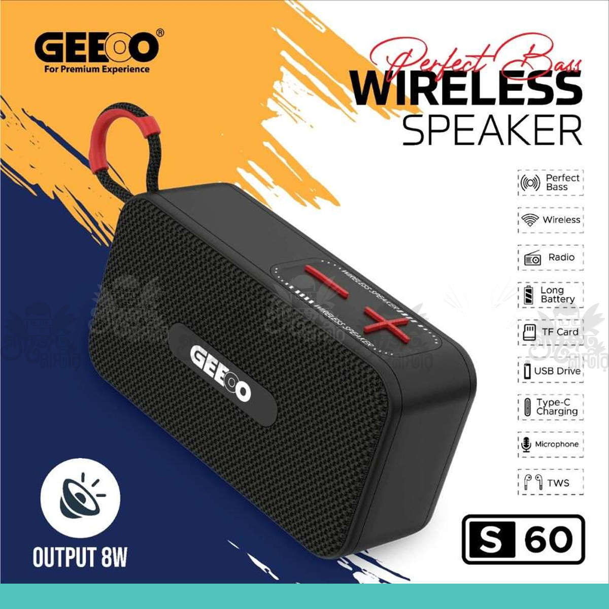 Geeoo S60 8 Watt Perfect Bass Wireless Speaker