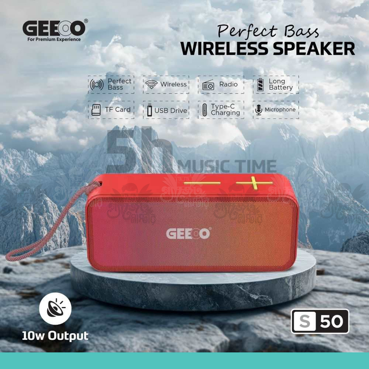 Geeoo S50 10 Watt Perfect Sound RGB Wireless Speaker