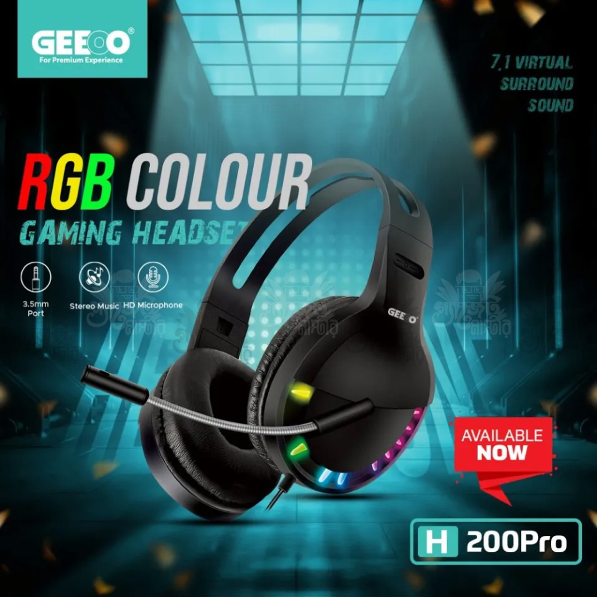 Geeoo H200 Pro RGB Colour Headphone