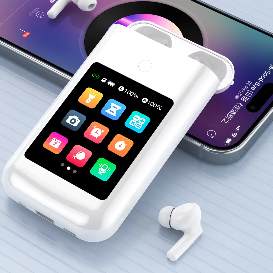Airpods A98 Powerbank with Touch Screen Display ANC & ENC and Emergency Flashlight Power Bank. Update version of TF20