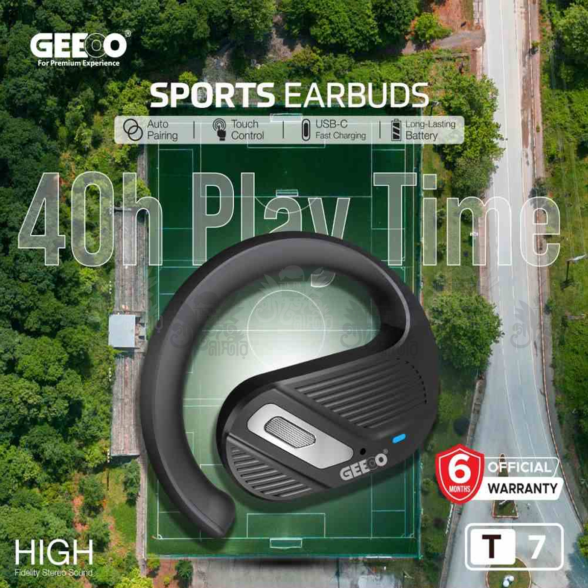 GEEOO T7 Fast Charging Sports Earbuds