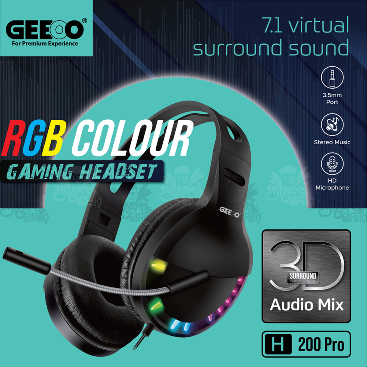 Geeoo H200 Pro RGB Colour Headphone