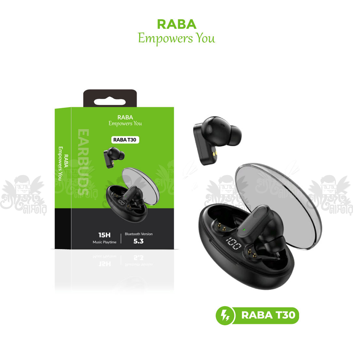 Raba T30-S460 Bluetooth 5.3 Wireless Connection Earbuds