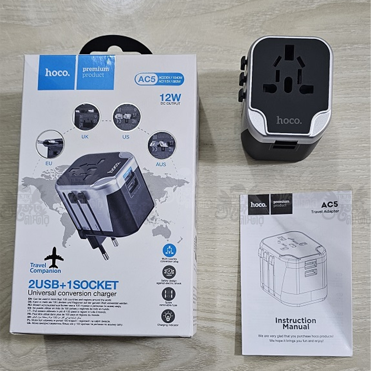 AC5 Level dual port universal conversion charger black