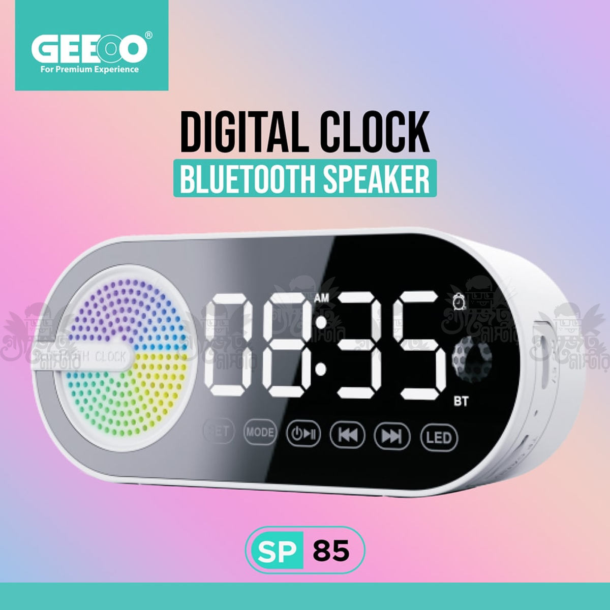 GEEOO SP85 Digital Clock Bluetooth Speaker