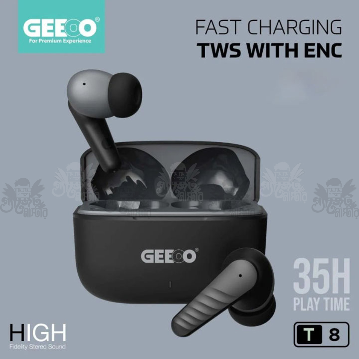 Geeoo T8 Fast Charging TWS with ENC Earbuds
