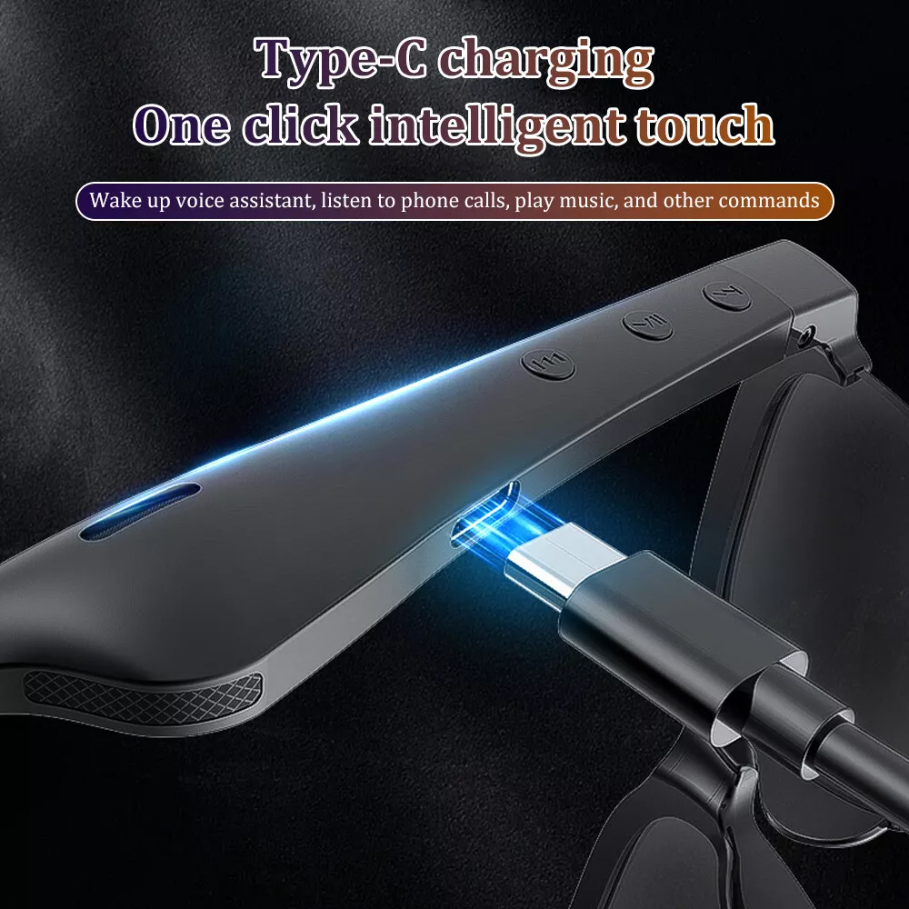 Wireless Bluetooth Headset Glasses with Built-In Mic - Smart Sunglasses for Music and Calls