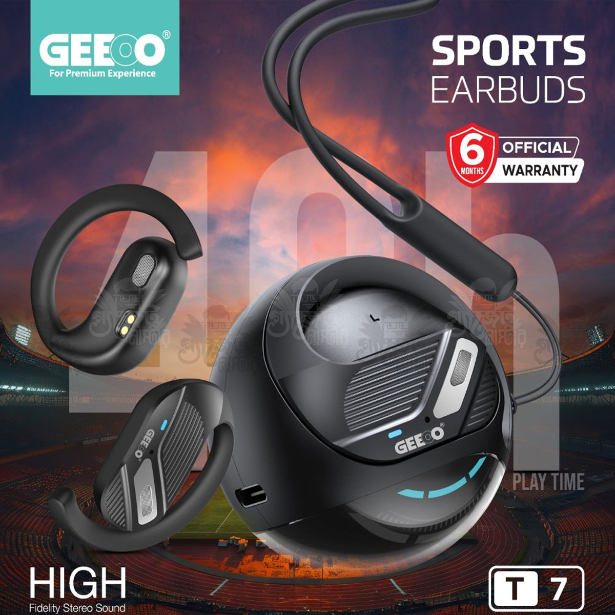 GEEOO T7 Fast Charging Sports Earbuds