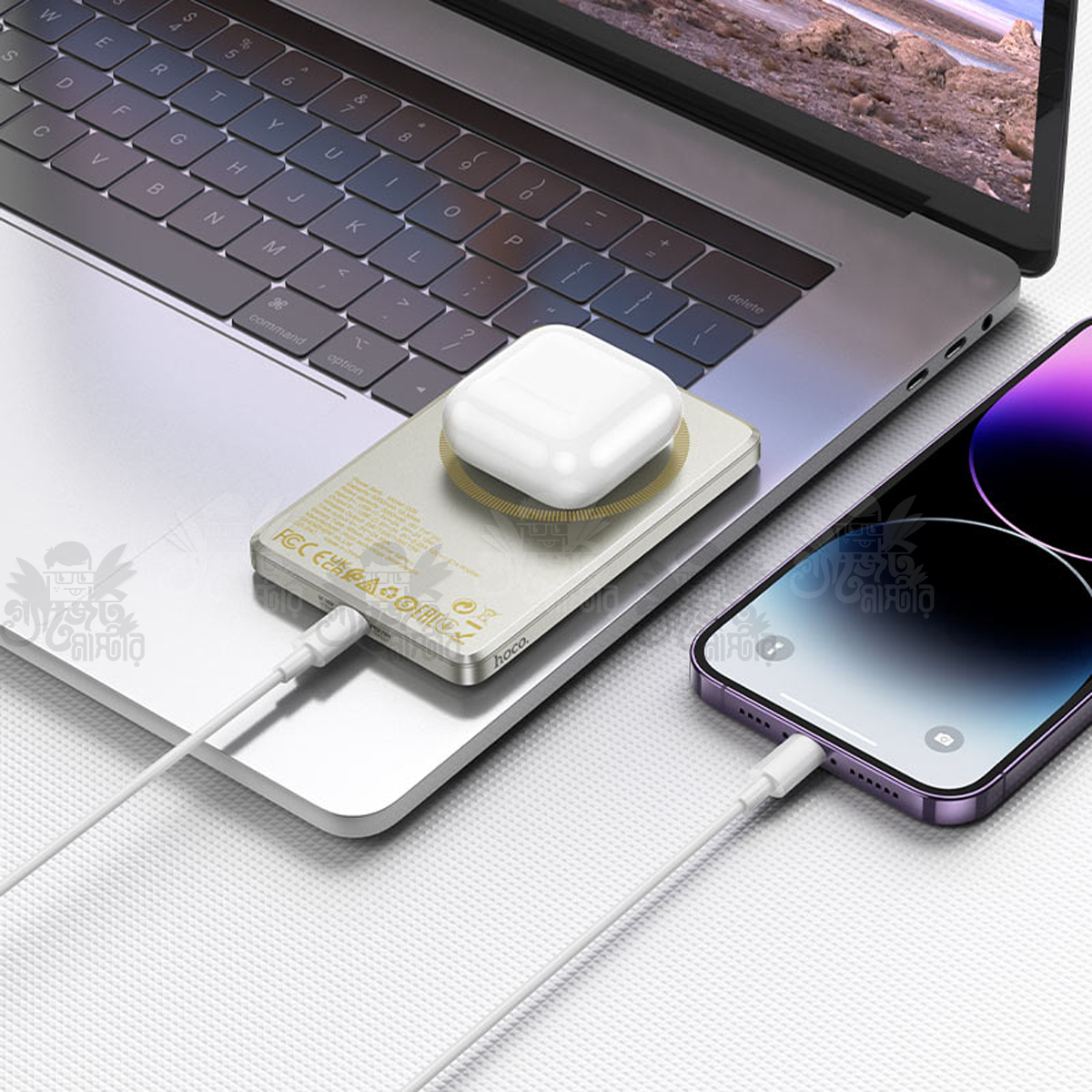 Hoco Q26 Joy PD20W Magnetic MagSafe Fast Charging Power Bank 5000mAh Capacity 20W grey