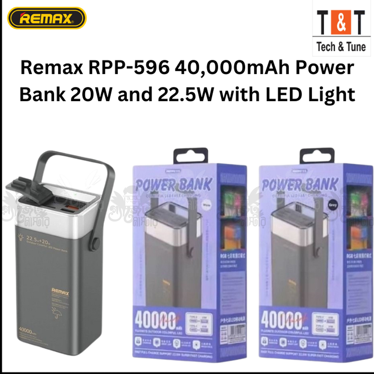 REMAX RPP596 Power Bank 20W and 22.5W 40000mAh Powerbank Fast Charging