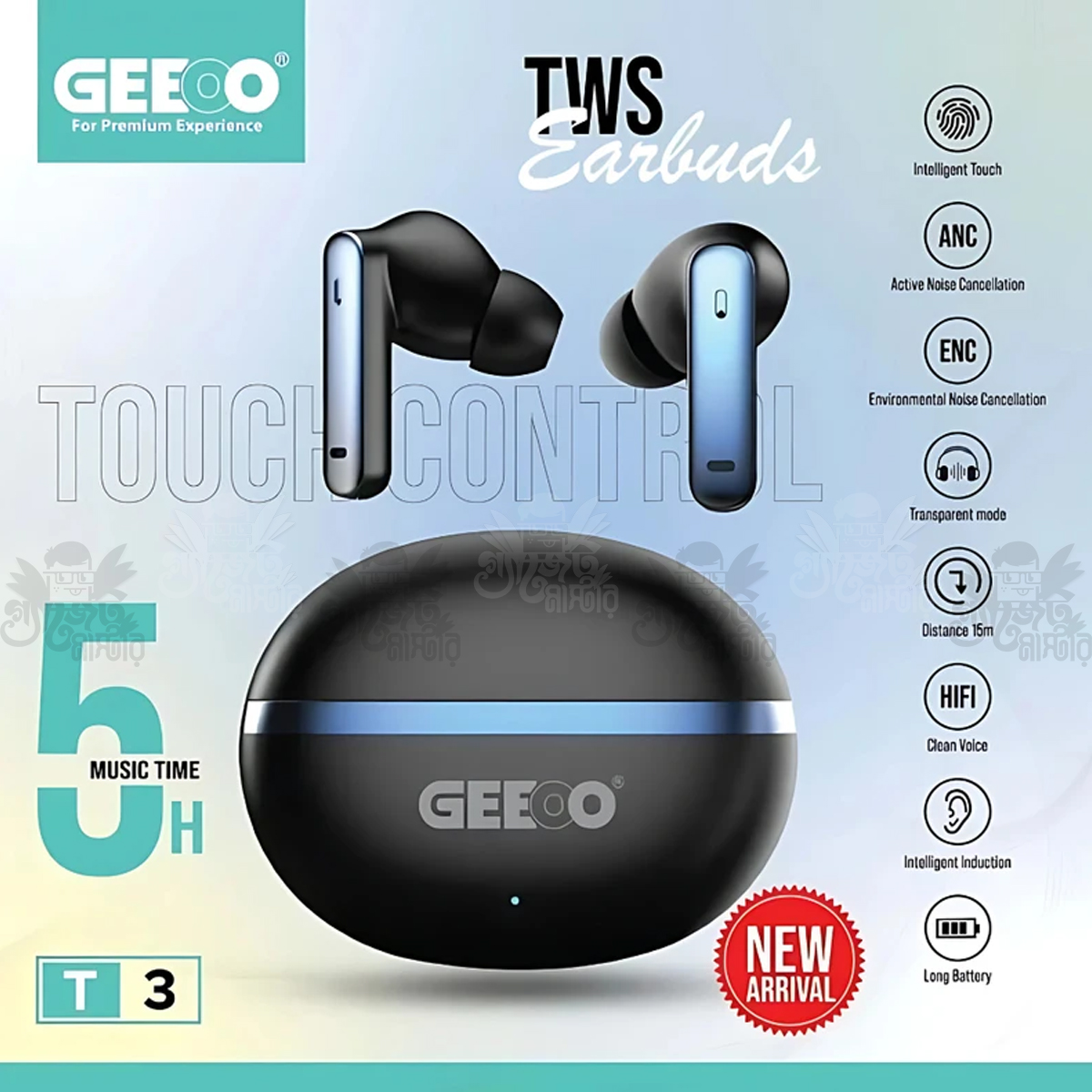 Geeoo T3 ANC ENC TWS Earbuds