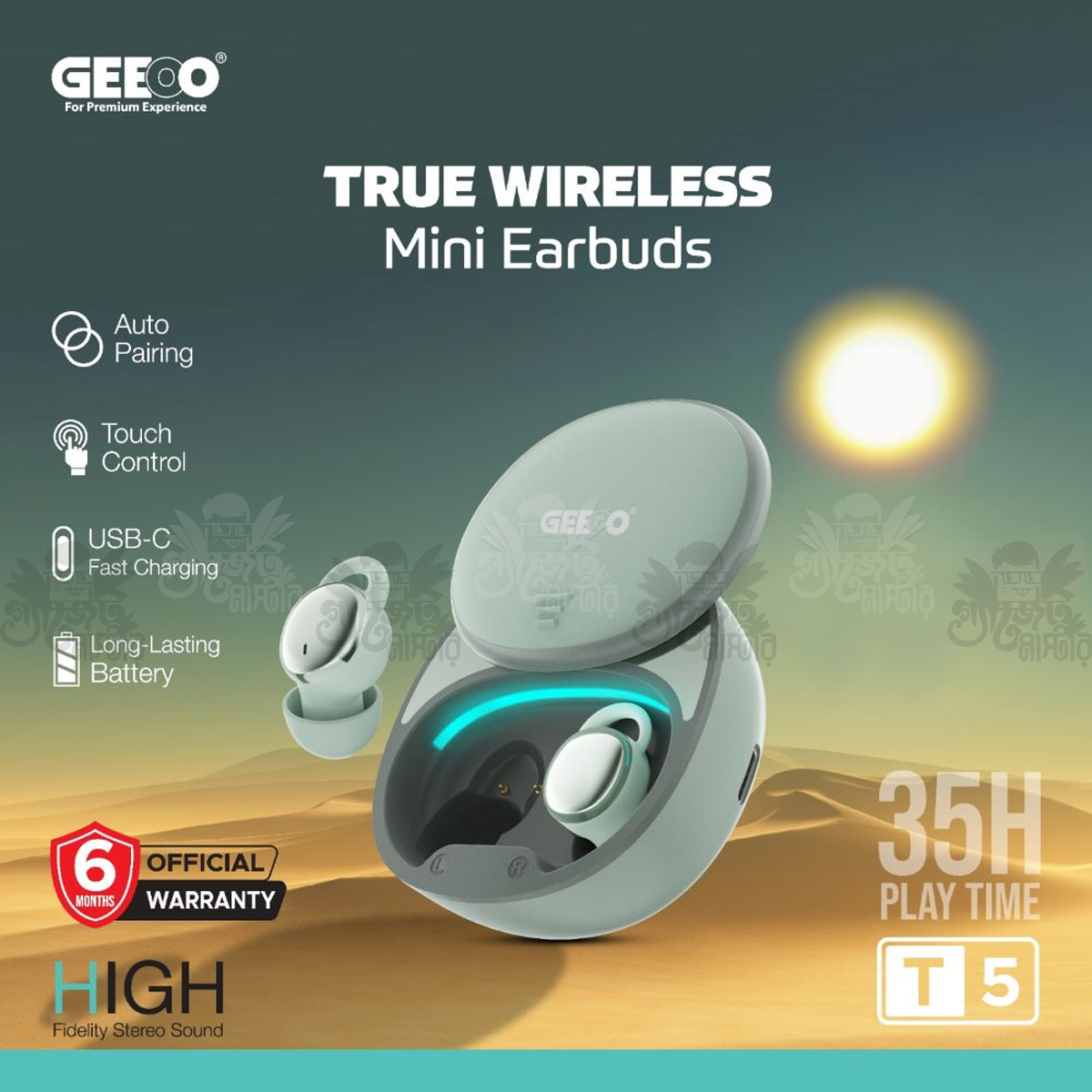 Geeoo T5 TWS Touch Control Wireless