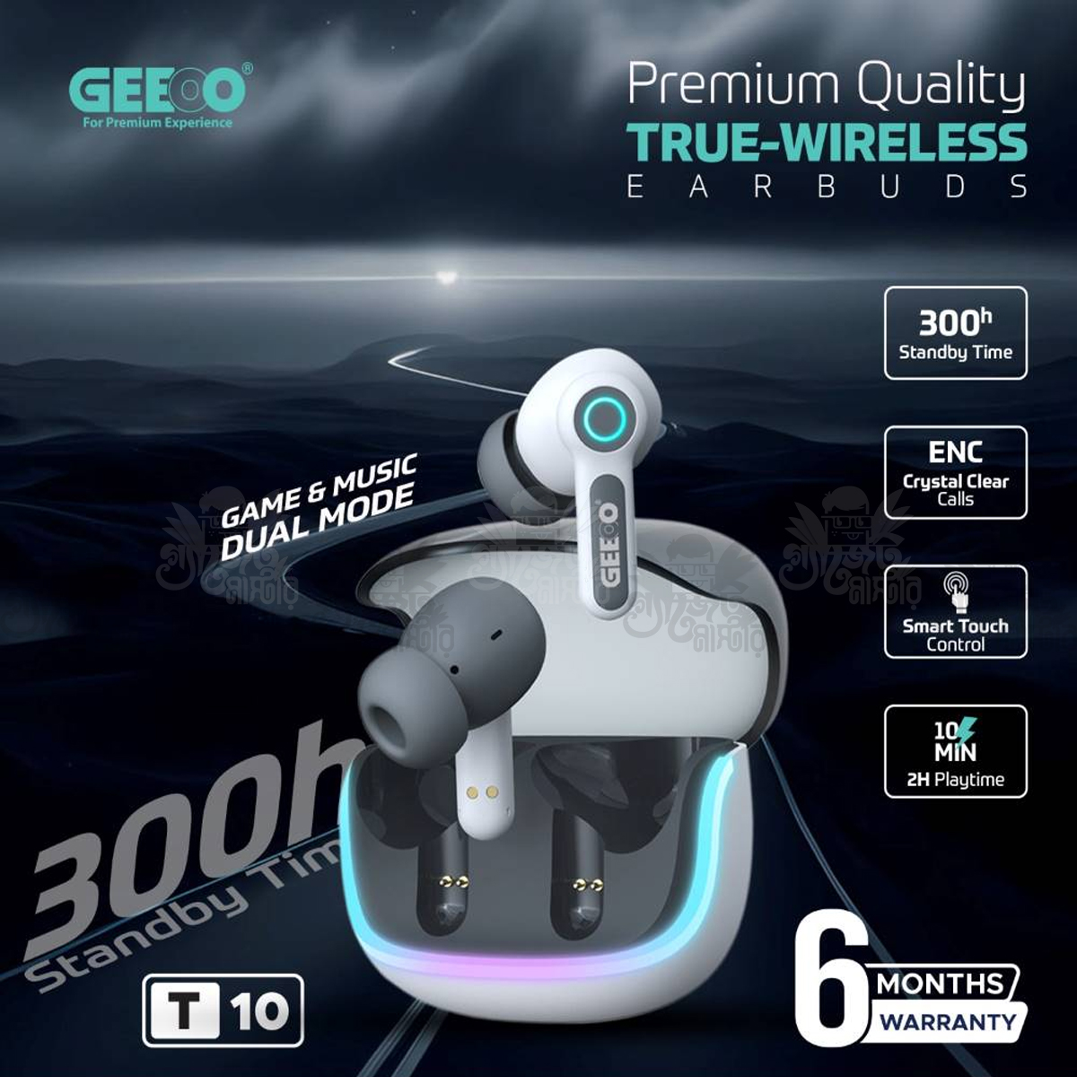 Geeoo T10 Fast Charging TWS with ENC Earbuds