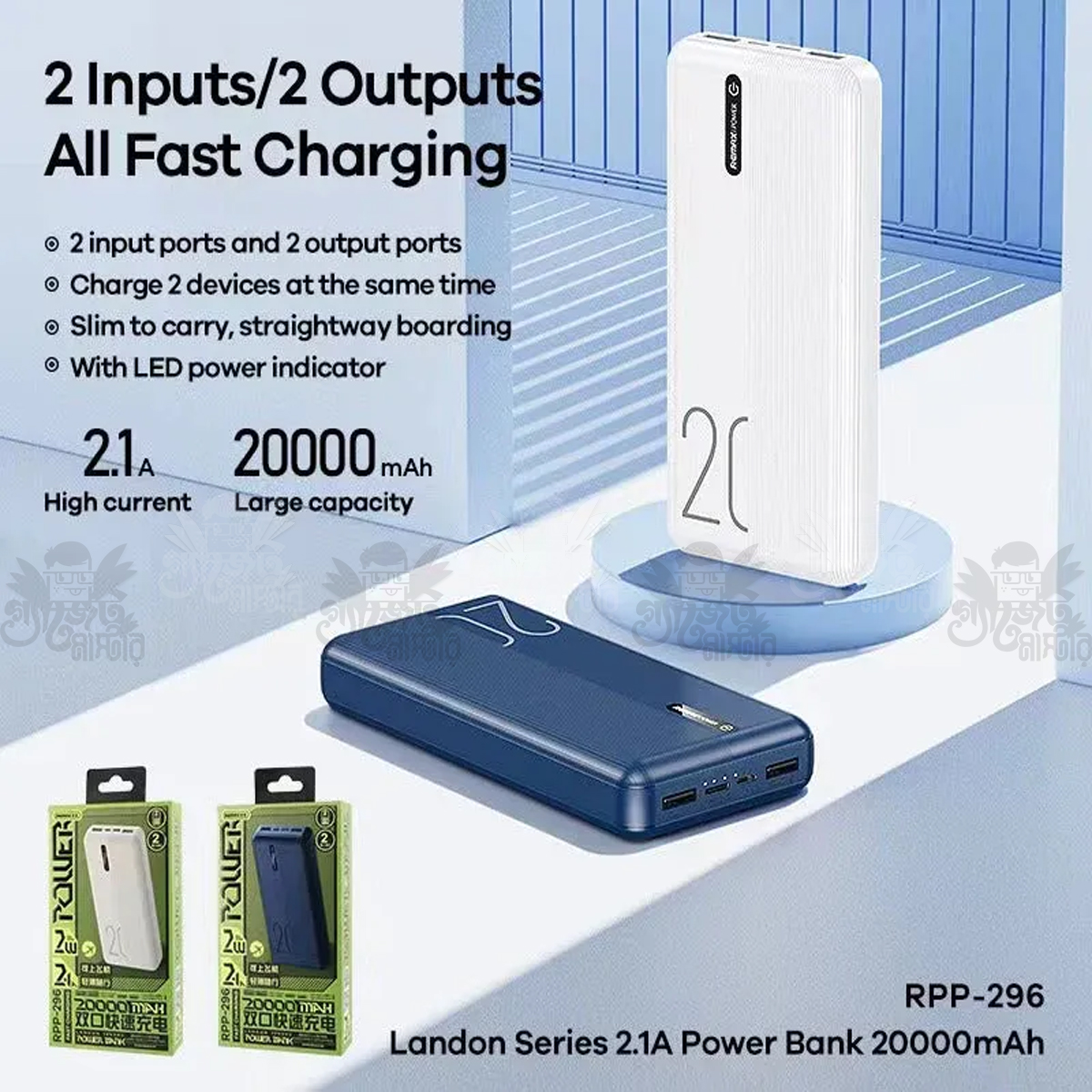 Remax RPP296 20000MAH Original London Series PowerBank