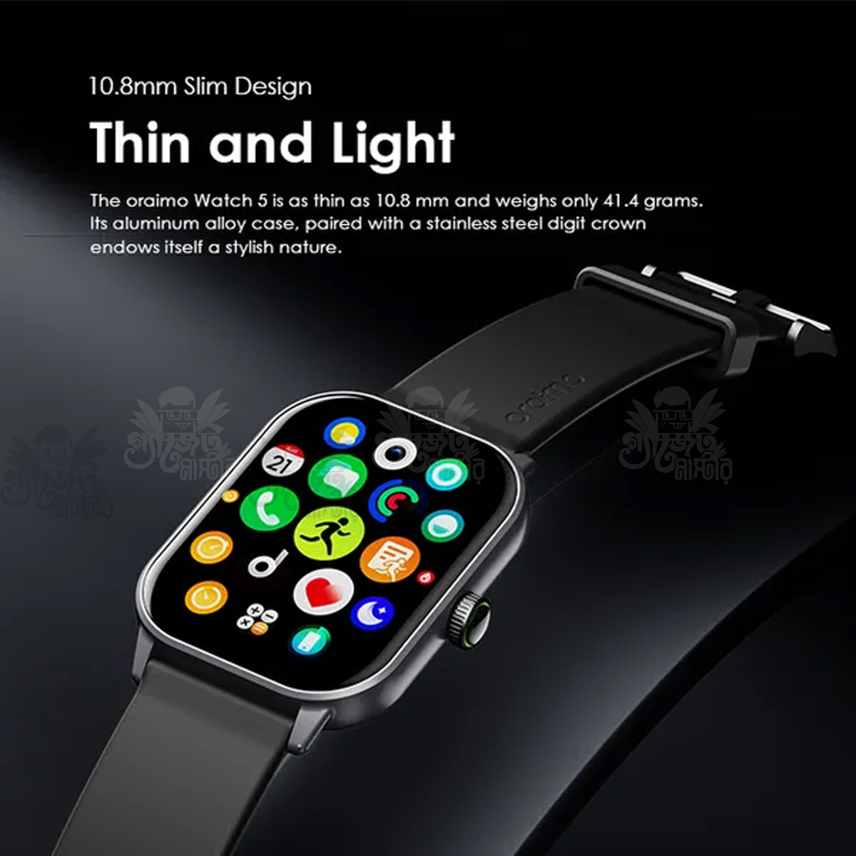 oraimo Watch 5 2.01 HD Panda Glass 1ATM Smart Watch