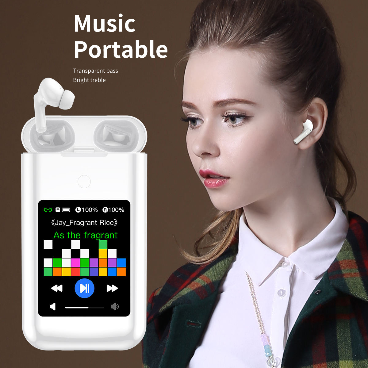 Airpods A98 Powerbank with Touch Screen Display ANC & ENC and Emergency Flashlight Power Bank. Update version of TF20