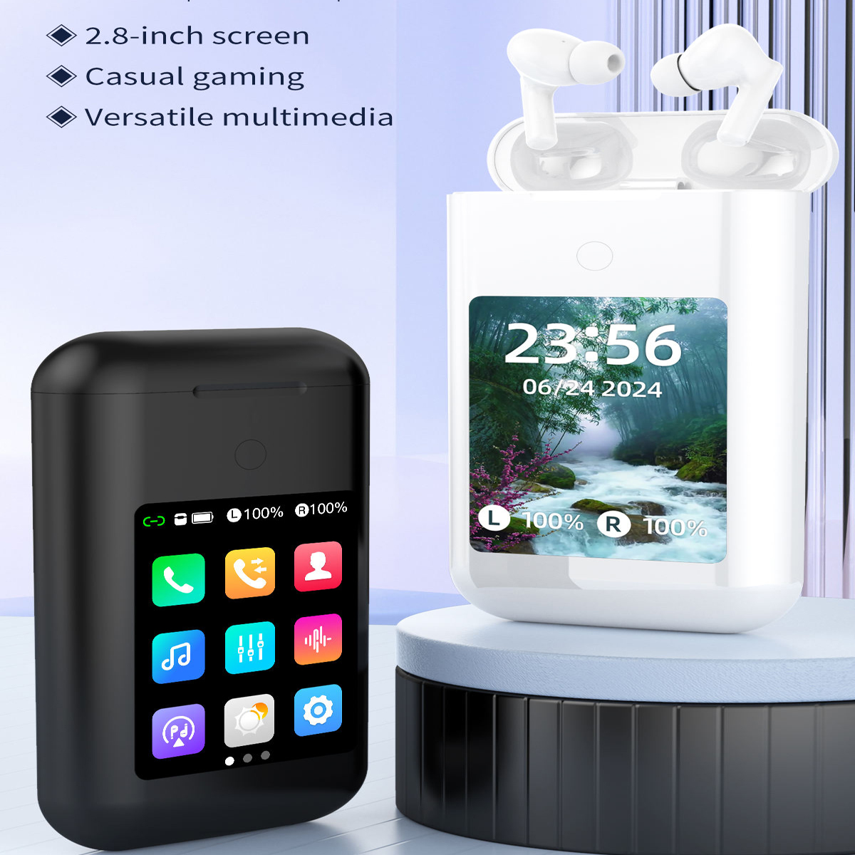 Airpods A98 Powerbank with Touch Screen Display ANC & ENC and Emergency Flashlight Power Bank. Update version of TF20
